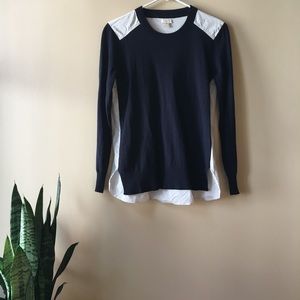 J Crew Merino Wool Mixed Media Sweater